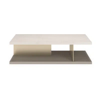 Caracole Cape Verde Stone Top Single Coffee Table In Cream