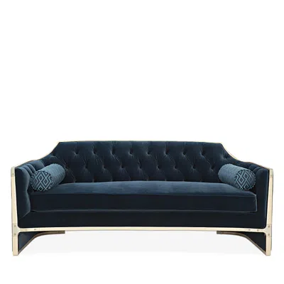 Caracole Cat's Meow Sofa In Navy Blue