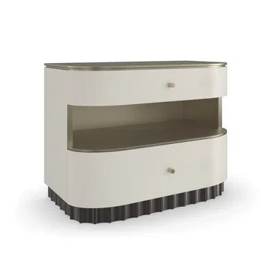 Caracole Circadian Nightstand In Brushed Whisper Of Gold,dark Chocolate,ivory