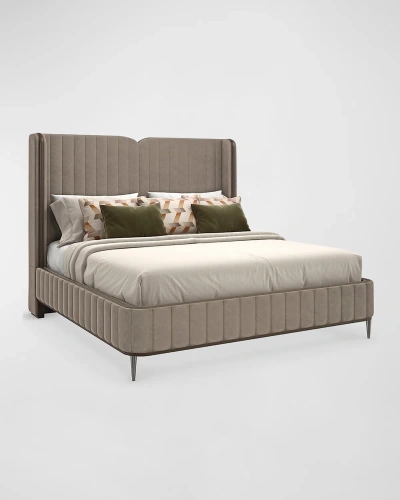 Caracole Continuum King Bed In Grey Taupe