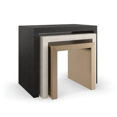 Caracole Contrast Sled Nesting Tables In Cinde;lucent Bronze;cream