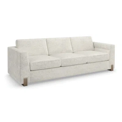 Caracole Counter Balance 98" Vegan Faux Leather Sofa In Oatmeal Melange