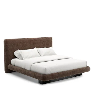 Caracole Dark Overlap Upholstered Bed, King In Dark Taupe - Fabric -cc
