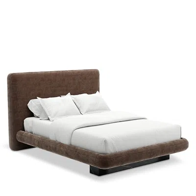 Caracole Dark Overlap Upholstered Bed, Queen In Multi