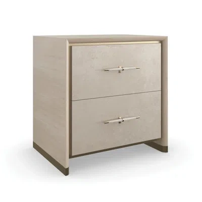 Caracole Dream Chaser 26" Wide 2 - Drawer Nightstand In Dry Martini/winter Frost/brushed Gold In Brown