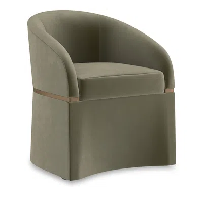 Caracole Dune Chair In Brushed Gold Paint/sage Green