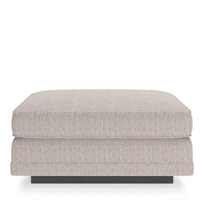 Caracole Et Viola Ottoman In Simply Black/textured Beige