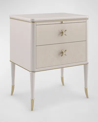 Caracole Finishing Up Nightstand In Soft Silver 