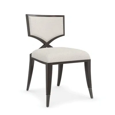 Caracole First Upholstered Dining Chair In Dark Brown Wood