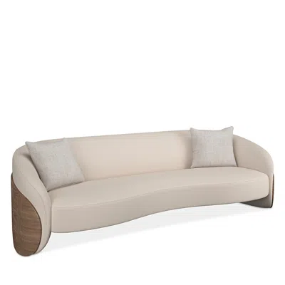 Caracole Fleur Wood Back Sofa In Neutral