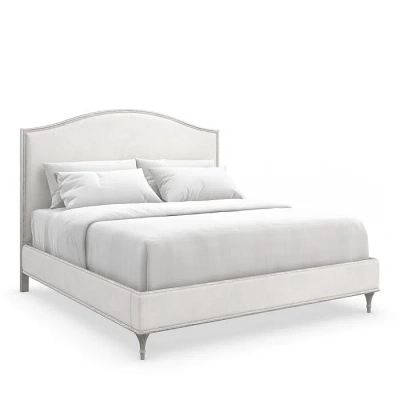 Caracole Fontainebleau Platform Bed, Queen In Alabaster