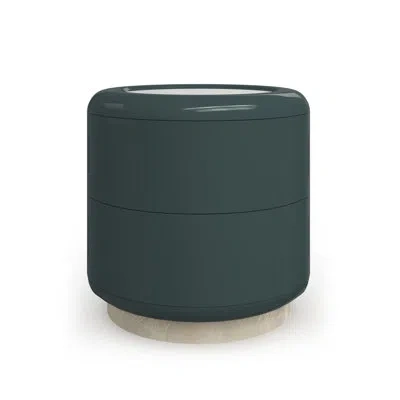 Caracole Gelee Mirrored Glass Top End Table In Green Top,gold Base