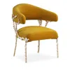 Caracole Glimmer Of Hope Accent Chair In Gold Brush/ochre