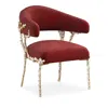 Caracole Glimmer Of Hope Accent Chair In Gold Brush/rouge