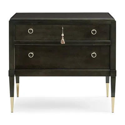 Caracole Good Evening Night Stand In Charcoal Anegre