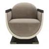 Caracole Helena Chair In Ivory Craze/charred Bark/brushed Gold 