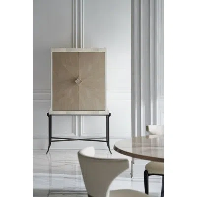 Caracole High Expectations Rectangle Accent Cabinet In Moonstone;pearly White;brushed Deep Bron