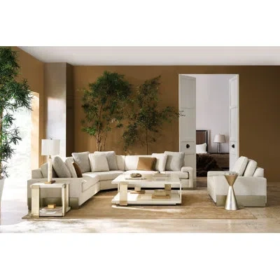 Caracole I'm Shelf-ish Right Hand Facing Sofa In Light Gray,green