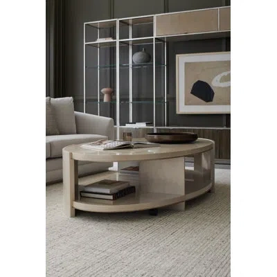 Caracole La Moda 24" H X 72" W Steel Library Bookcase In Sepia,thunder,smoked Stainless