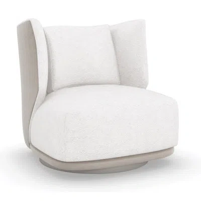 Caracole La Moda 32" W Polyester Swivel Wingback Chair In White