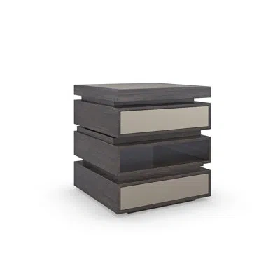 Caracole La Moda Glass Frame End Table With Storage In Brown