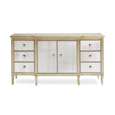 Caracole La-dee-dah 6 - Drawer Dresser In Auric Silver;gold Bullion
