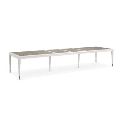Caracole Lattice Gather Rectangular Dining Table In Soft Silver