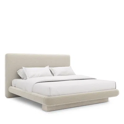 Caracole Light Overlap Upholstered Bed, King In White