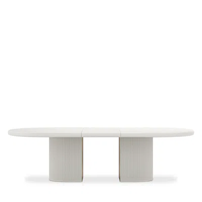 Caracole Love Dining Table, Matte Pearl In White