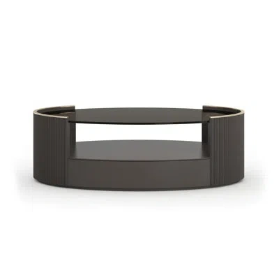 Caracole Love Glass Top Single Coffee Table In Black
