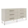 Caracole Love It 6 Drawer Dresser In Matte Pearl