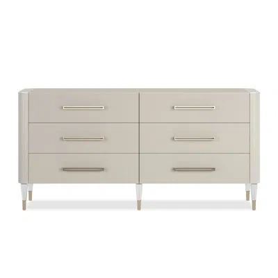 Caracole Love It 6 Drawer In Matte Pearl,whisper Of Gold