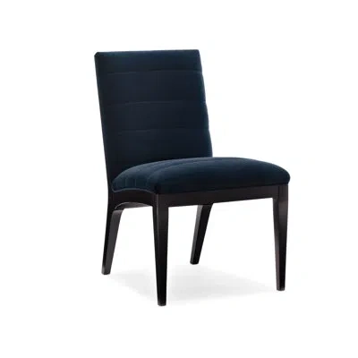 Caracole Modern Edge Upholstered Side Chair In Blue In Eclipse