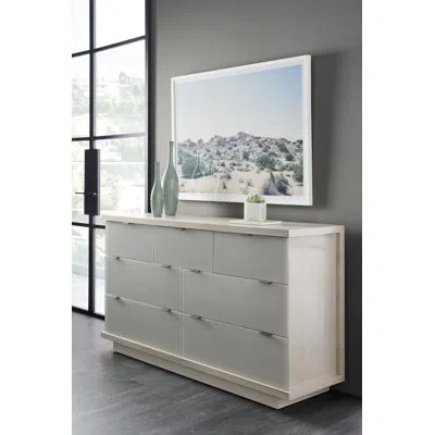 Caracole Modern Expressions 7 Drawer Double Dresser In Ash Taupe;winter Haze