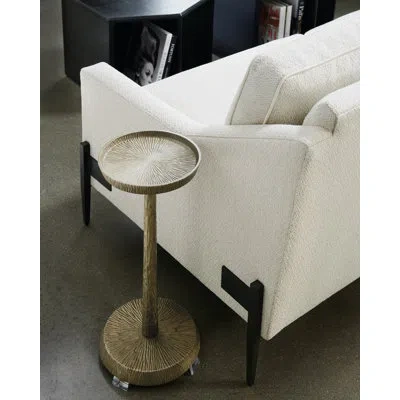 Caracole Modern Remix Pedestal End Table In Bronze Gold