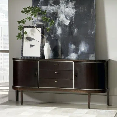 Caracole Modern Streamline 72" Wide 3 Drawer Eucalyptus Wood Buffet Table In Aged Bourbon;aged Bourbon;aged Bourbon