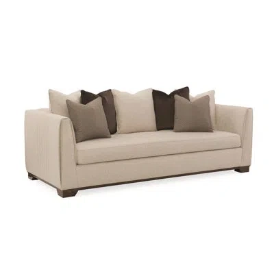 Caracole Modern Streamline 88.75" Linen Tuxedo Arm Sofa In Cream