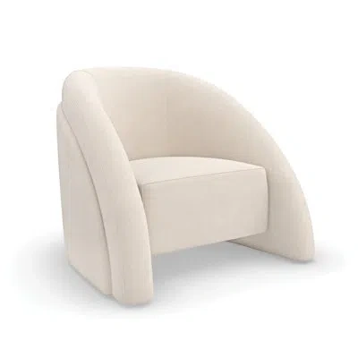 Caracole Movement Upholstered Barrel Chair In Ivory
