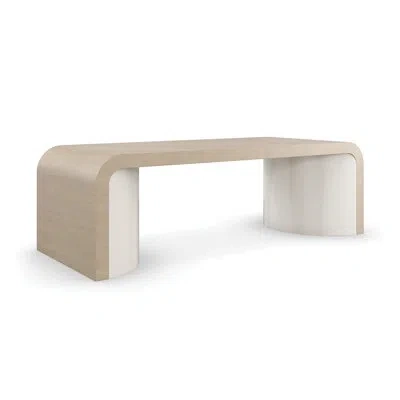 Caracole Movement Wood Solid Wood Sled Cocktail Table In Sun Drenched Oak