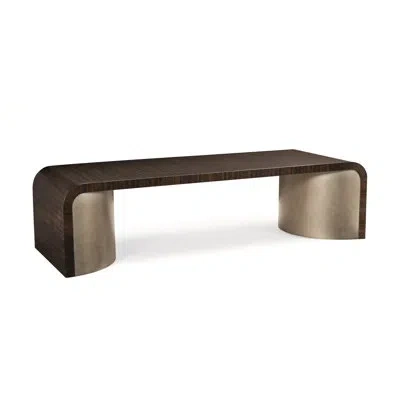 Caracole Movement Wood Solid Wood Sled Coffee Table In Aged Bourbon