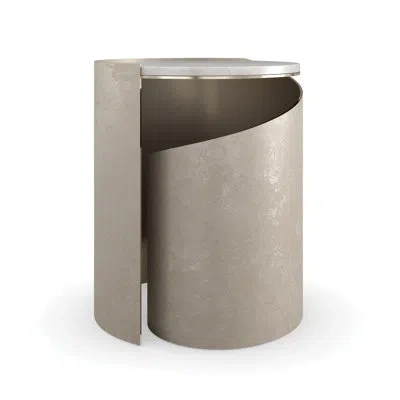 Caracole Nautilus Abstract End Table In Gray,taupe Silver Leaf