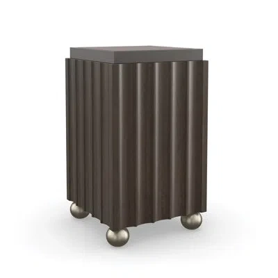 Caracole Next To You Plant Table In Otter,dark Chocolate,brushed Whisper Gold