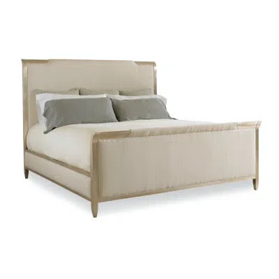 Caracole Nite In Shining Armor Upholstered Bed In Off-white,light Oyster