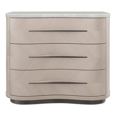 Caracole Nomadic Three Drawer Nightstand In Moonstone