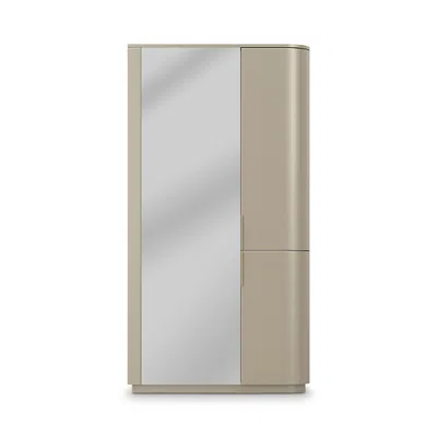 Caracole Oblique Armoire In Silver