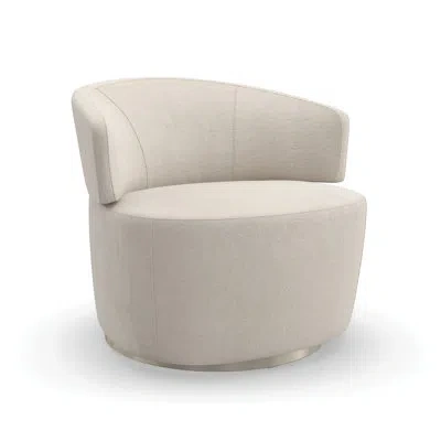 Caracole Olympia Upholstered Swivel Barrel Chair In Ivory