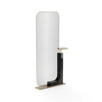 Caracole *overlap Floor Mirror Dark In Gold,black