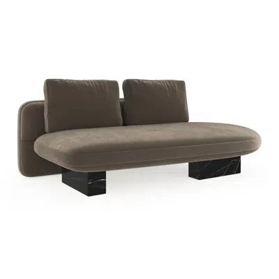 Caracole Overlap Laf Armless Bumper Dk Taupe In Brown