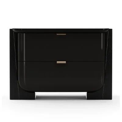 Caracole Overlap Large Nightstand Dark In Black
