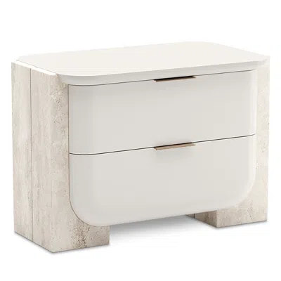 Caracole Overlap Large Nightstand, Light In White